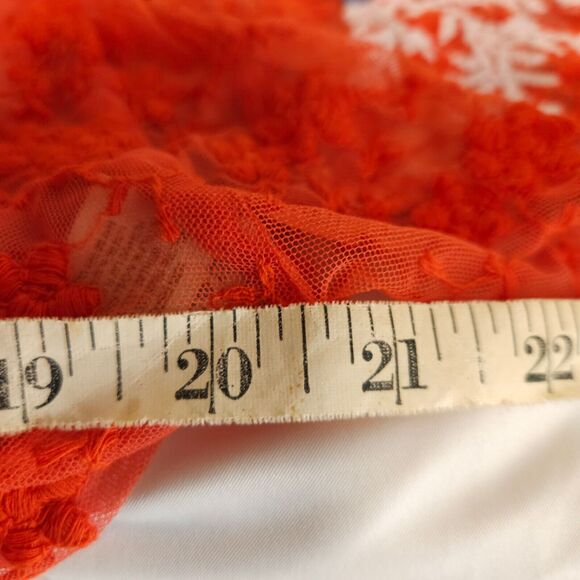 Free People Womens XS Red Floral Jubilee Embroidered Sheer Blouse Top - Picture 6 of 8